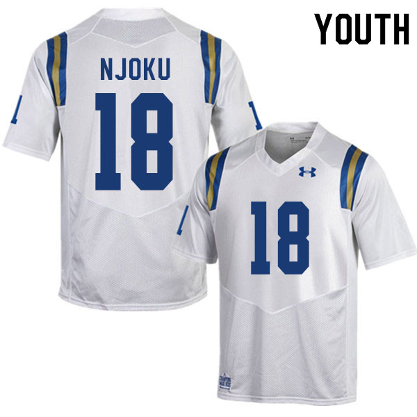 Youth #18 Charles Njoku UCLA Bruins College Football Jerseys Sale-White - Click Image to Close